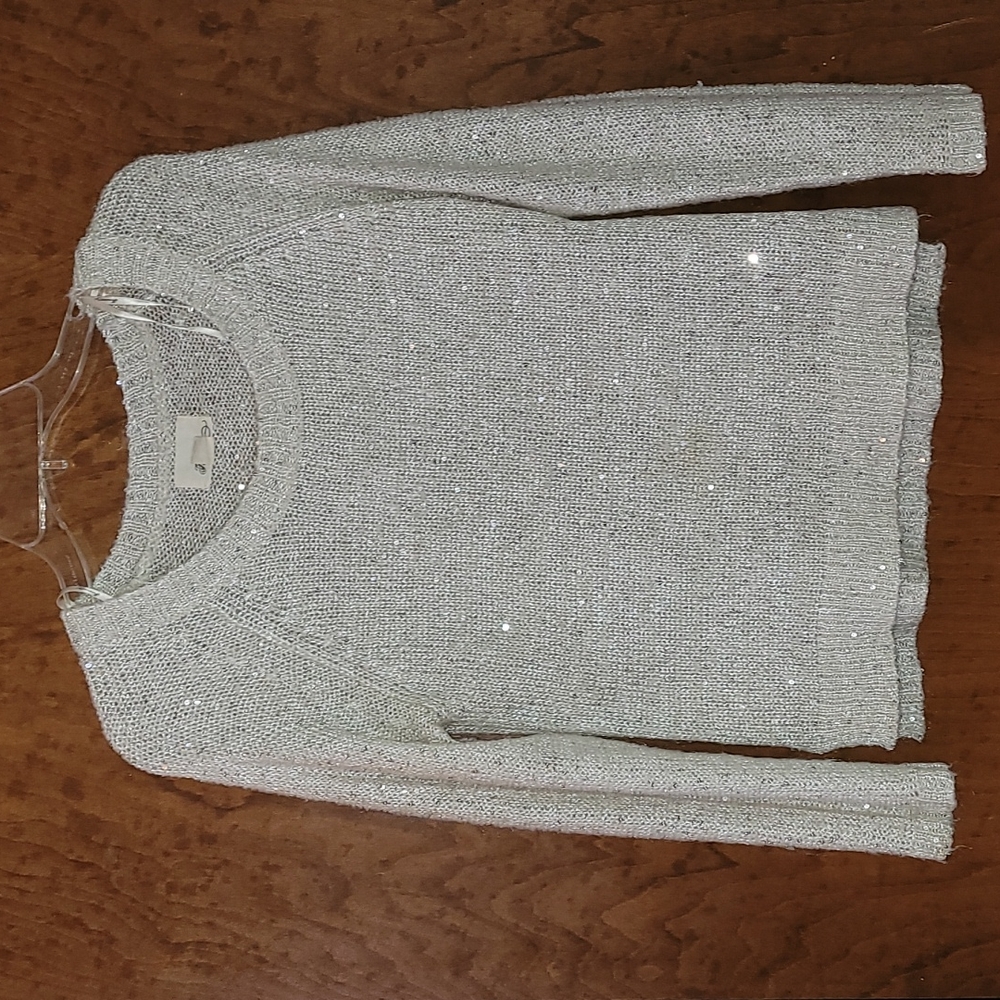 Small Forever 21 glittery sequin white sweater